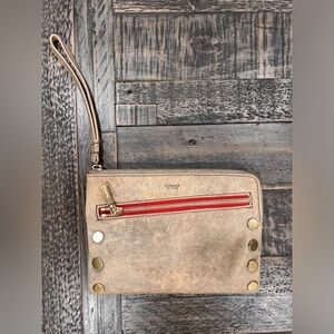 Hammitt Nash Bag in Pewter/Brushed Gold Red Zip